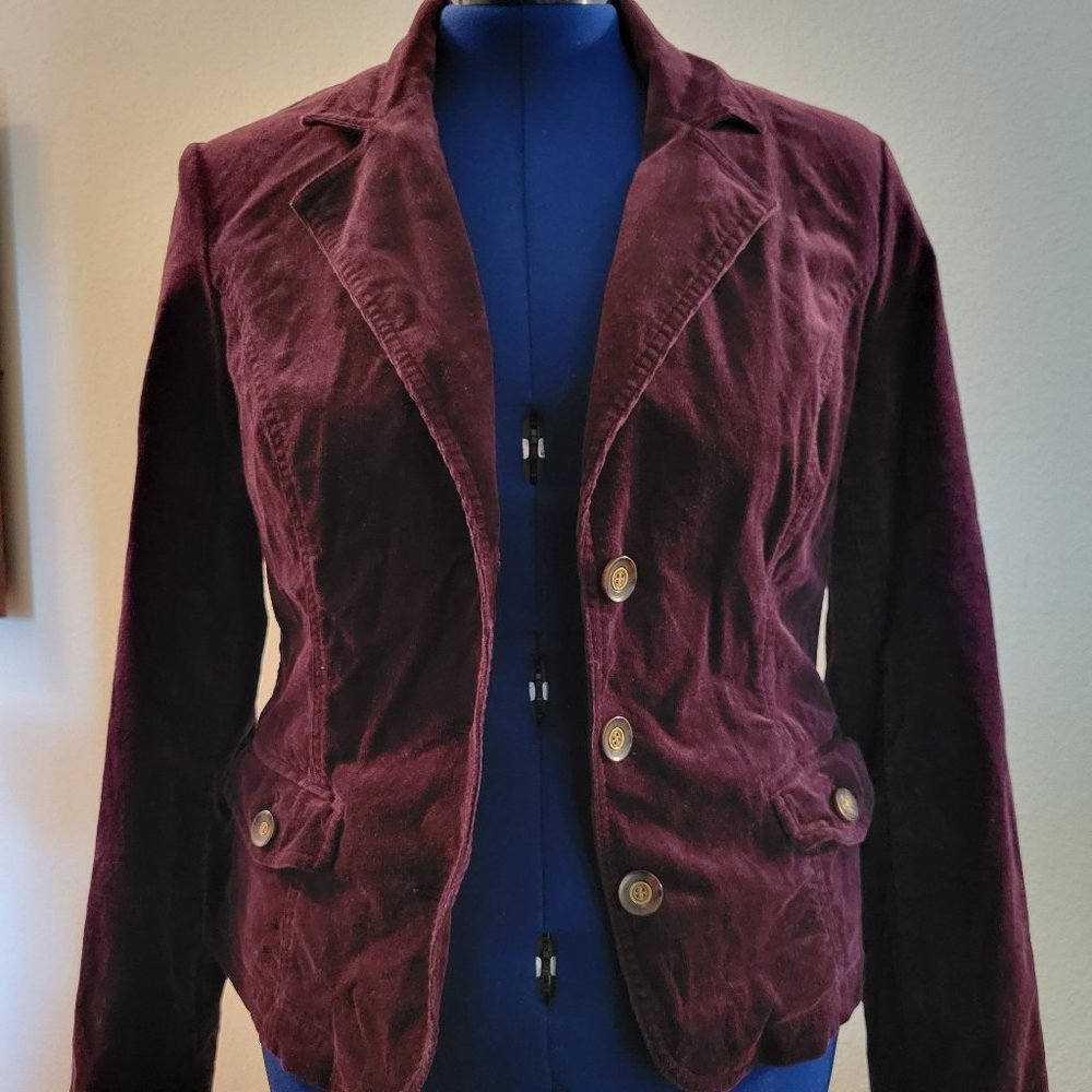 Charter Club Purple Button Front Jacket